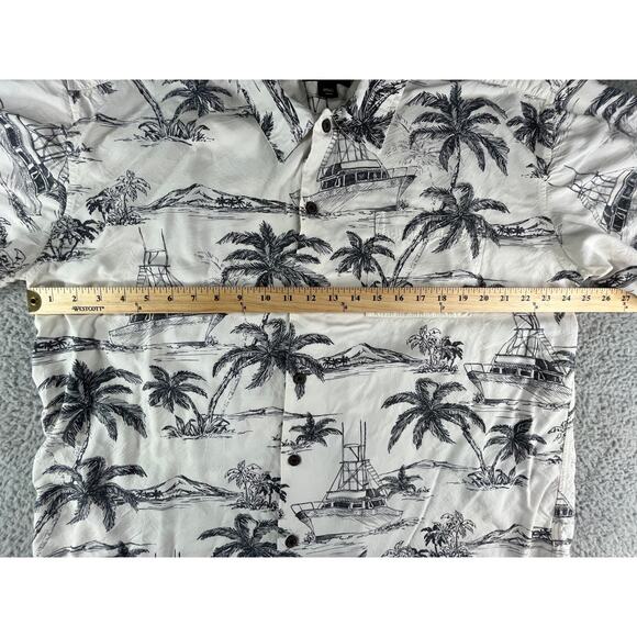Outdoor Life Shirt Mens XL Button Down White Boat Beach Short Sleeve Rayon - Picture 3 of 7